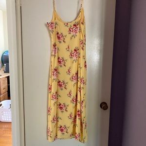 Yellow floral maxi dress